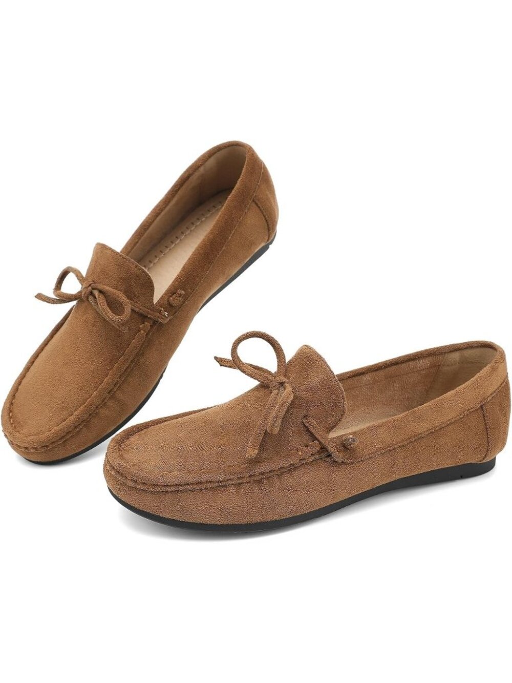 🆕Women's Light Brown Faux Suede Comfortable Loafers Classic Business Casual